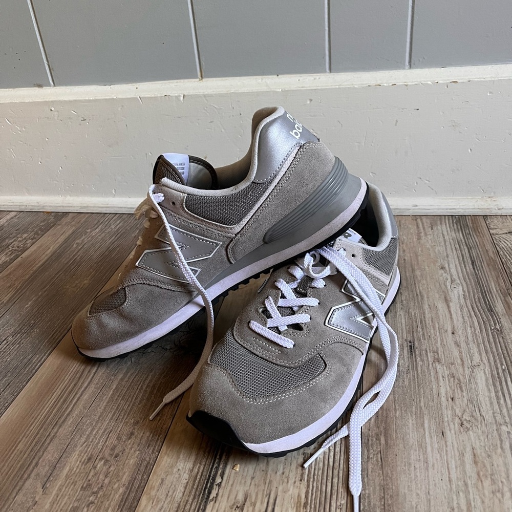 New Balance Gray and White Sneakers 574